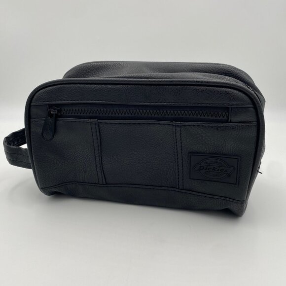 Dickies Black Doop Shave Kit Zip Toiletry Cosmetic Travel Bag Zipper Pockets - Picture 1 of 10